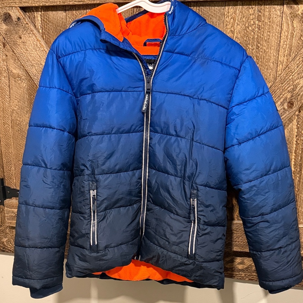 Kids Blue and Orange Puffer Jacket- like new